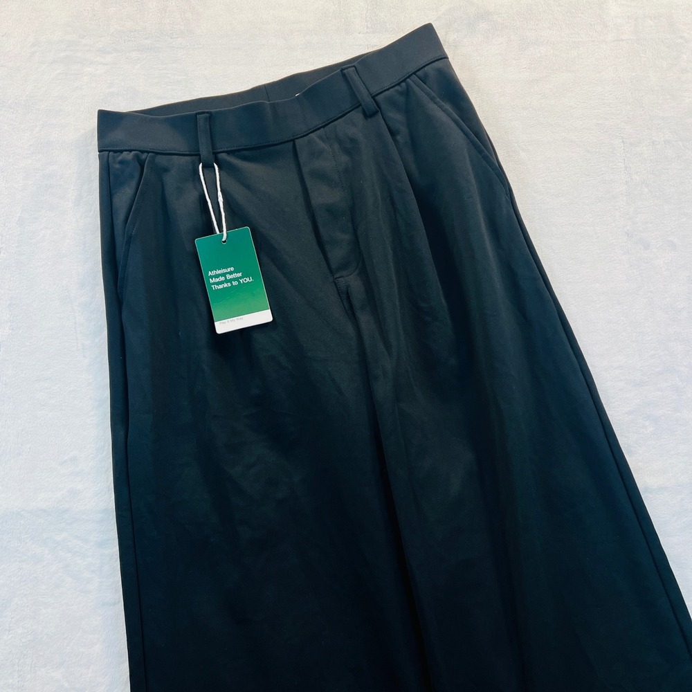 Halara DayStretch Black High Waisted Wide Leg Pleated Work Pants Size Small
